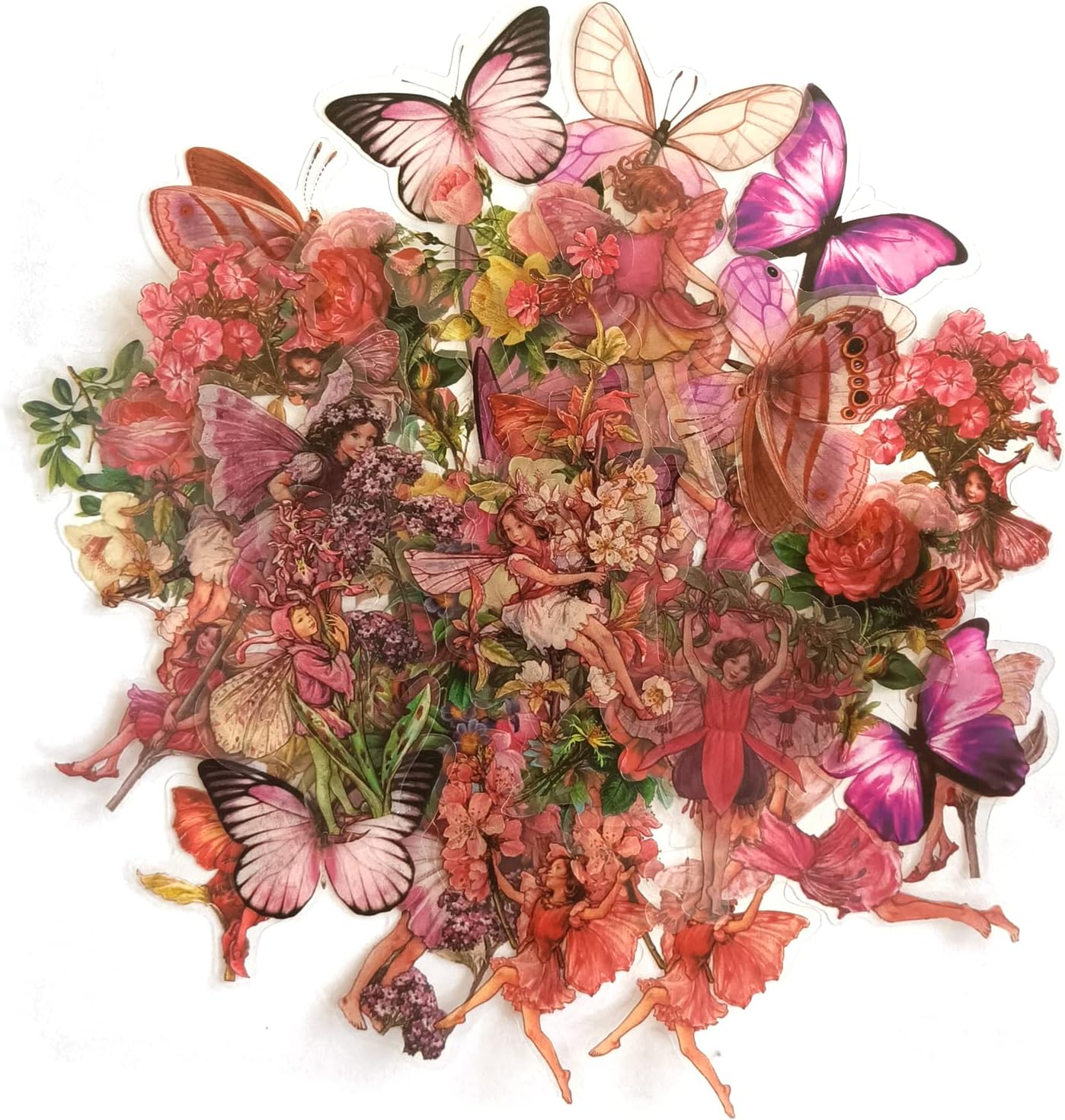 Aesthetic Fairy Journaling Scrapbook Stickers, 40Pcs Waterproof Transparent PET Junk Journal Decals, Scrapbooking Supplies Kit for Laptop, Phone Case, Water Bottle DIY Decoration image number 5