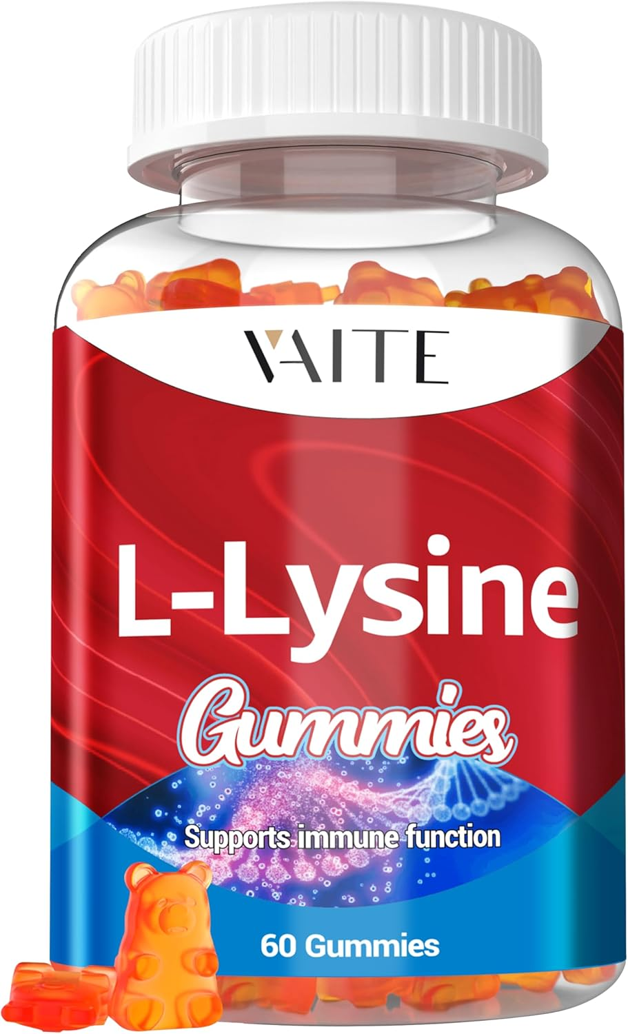 L Lysine 1000Mg Gummies &ndash; Chewable Non-Gmo Supplement, Plant-Based Amino Acid Formula, Gelatin Free, Gluten Free, Soy-Free, Complex Supplements, 60 Vegan Chewables for Adults image number 4