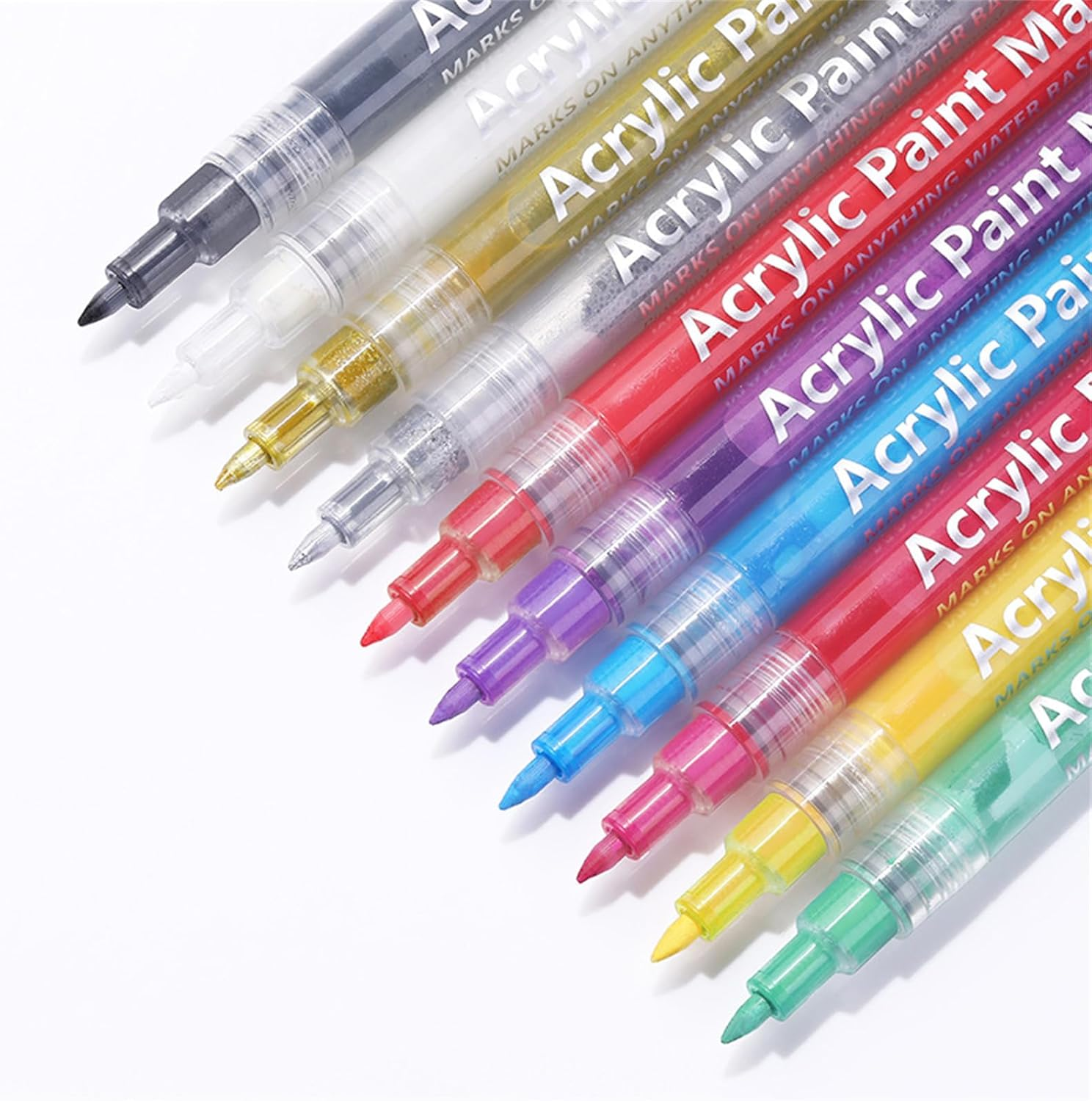 Dynaeuty 3D Nail Art Pens Set, 18 Colours, Quick Drying Acrylic Paint, Dotting Tools for Nail Design (Multicolor#A) image number 2