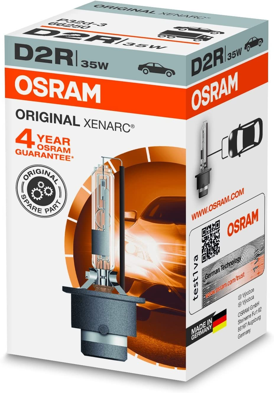 OSRAM 66340 OSRAM XENARC ORIGINAL D3S HID Xenon Discharge Bulb, Discharge Lamp, OEM Quality, 66340, Folding Carton Box (1 Unit) image number 1