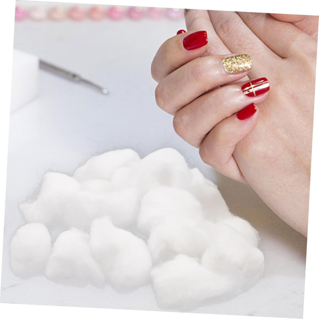 Minkissy 4Packs Armor Remover Cotton Balls Nail Gel Cleaning Cotton Balls for Nail Polish Removal Absorbent for Manicure and Makeup Removal image number 5