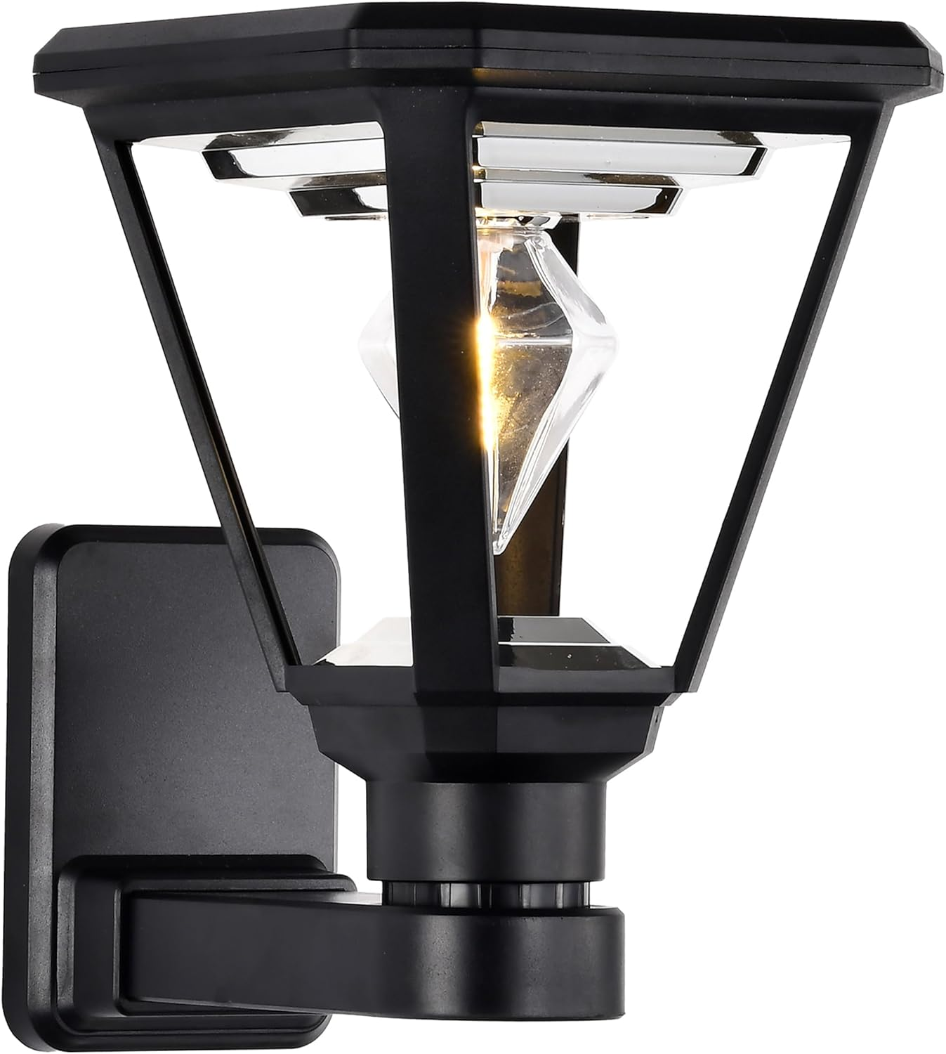 Solar Wall Light Outdoor &ndash; Modern Black Solar Lights LED Lantern,2700K Warm White, Waterproof,21 Cm, No Wiring &ndash; Wall Lamp for Garden, Fence, Garage image number 6