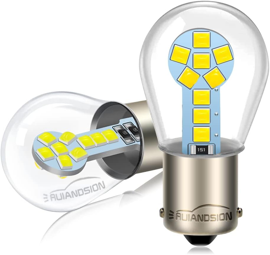 Ruiandsion 2Pcs 1157 BAY15D LED Bulb Red 2057 7508 12V Replacement for Car Brake Rear Stop Tail Lights,Non-Polarity