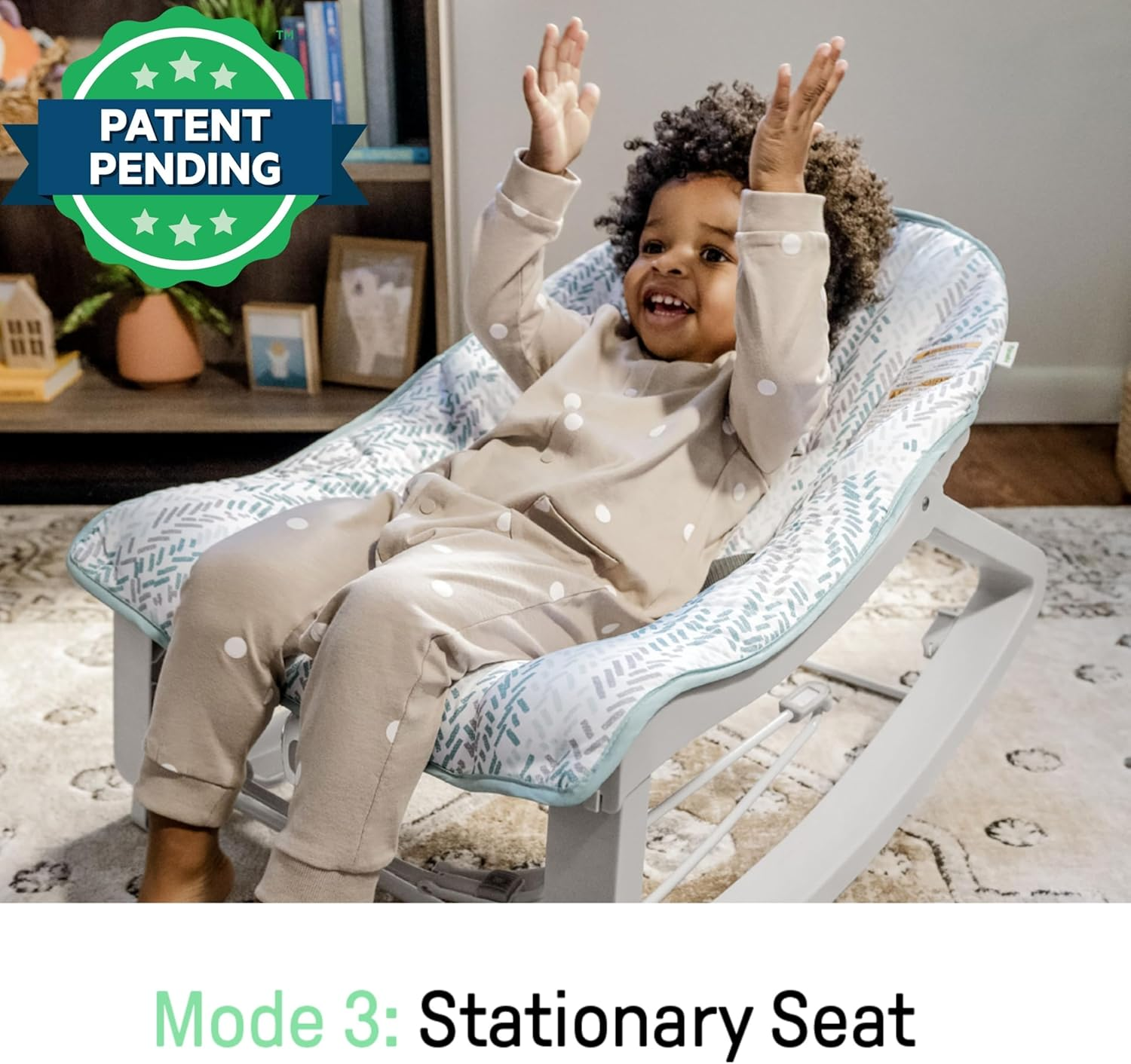 Ingenuity Keep Cozy 3-In-1 Grow with Me Vibrating Baby Bouncer Seat & Infant to Toddler Rocker - Spruce, Newborn and Up image number 5