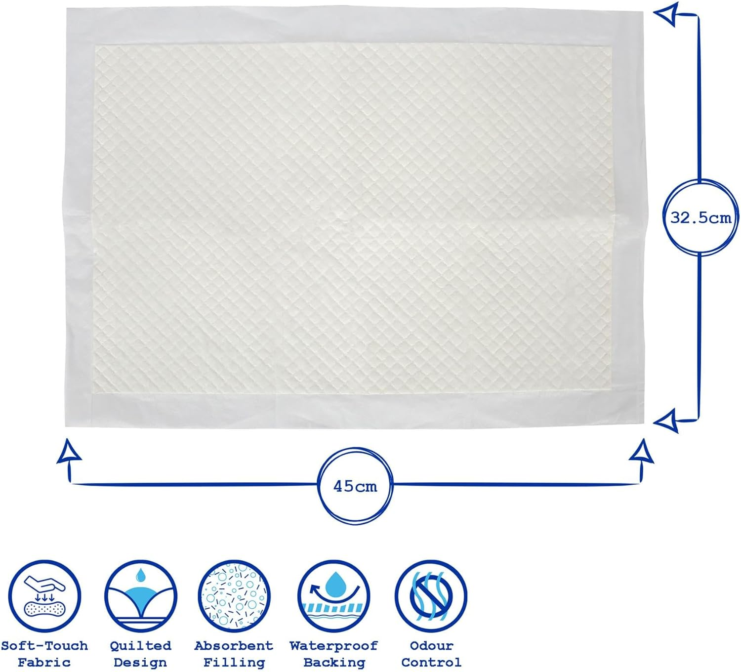 Disposable Puppy Pads - 32.5Cm X 45Cm - 100X Small Absorbent Puppy Training Pads Leak-Proof Pee Pads for Dogs, Cats, Kittens Potty Training Mats image number 3