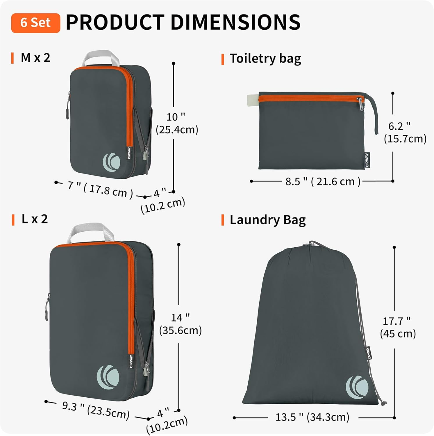 Cipway Compression Packing Cubes for Travel-Expandable Luggage Organizer Set Pack More in Less Space,Travel Gear Accessories image number 3