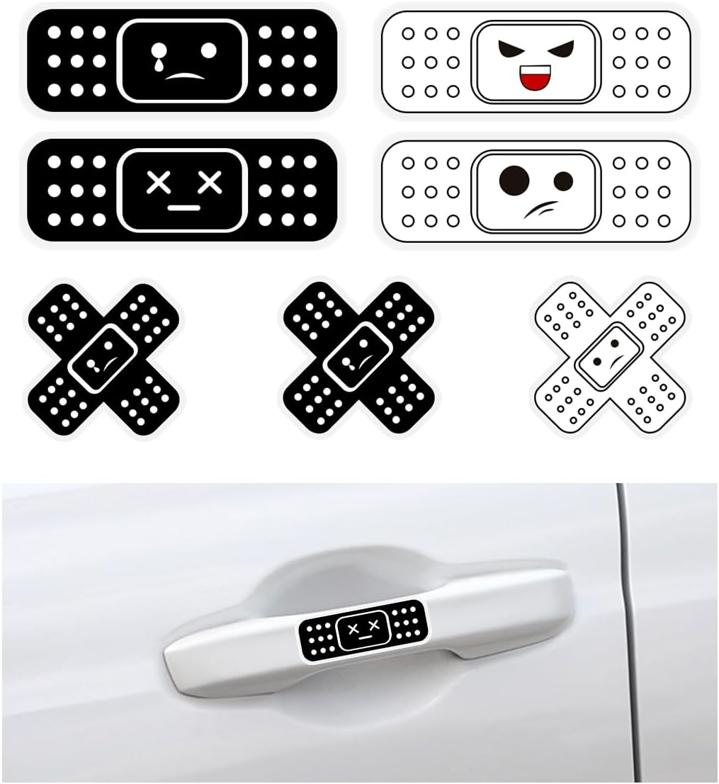 Large Bandage Vinyl Decal for Car, Funny Bandaid Stickers for Cars, Dent and Scratch Cover Sticker, Giant Car Bumper Sticker for Truck SUV Boat Window, Car Accessories (Red)