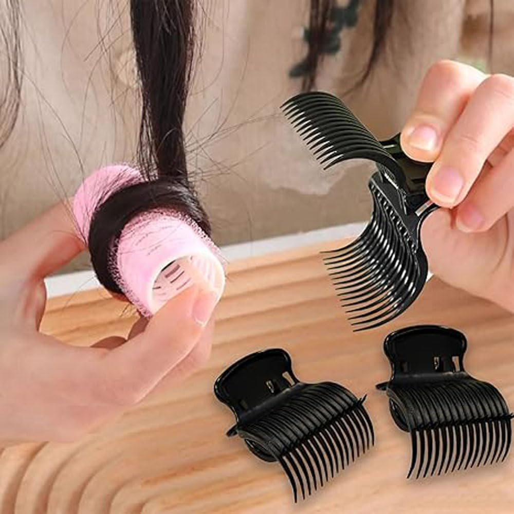 14 Pack Hot Roller Clips for Hair Curler Durable Claw Clip Replacement for Sectioning and Styling, Heat Resistant Hair Accessories for Women and Girls(Black, Universal Fit for Most Curlers)(White, Universal Fit for Most Curlers) - Black image number 5