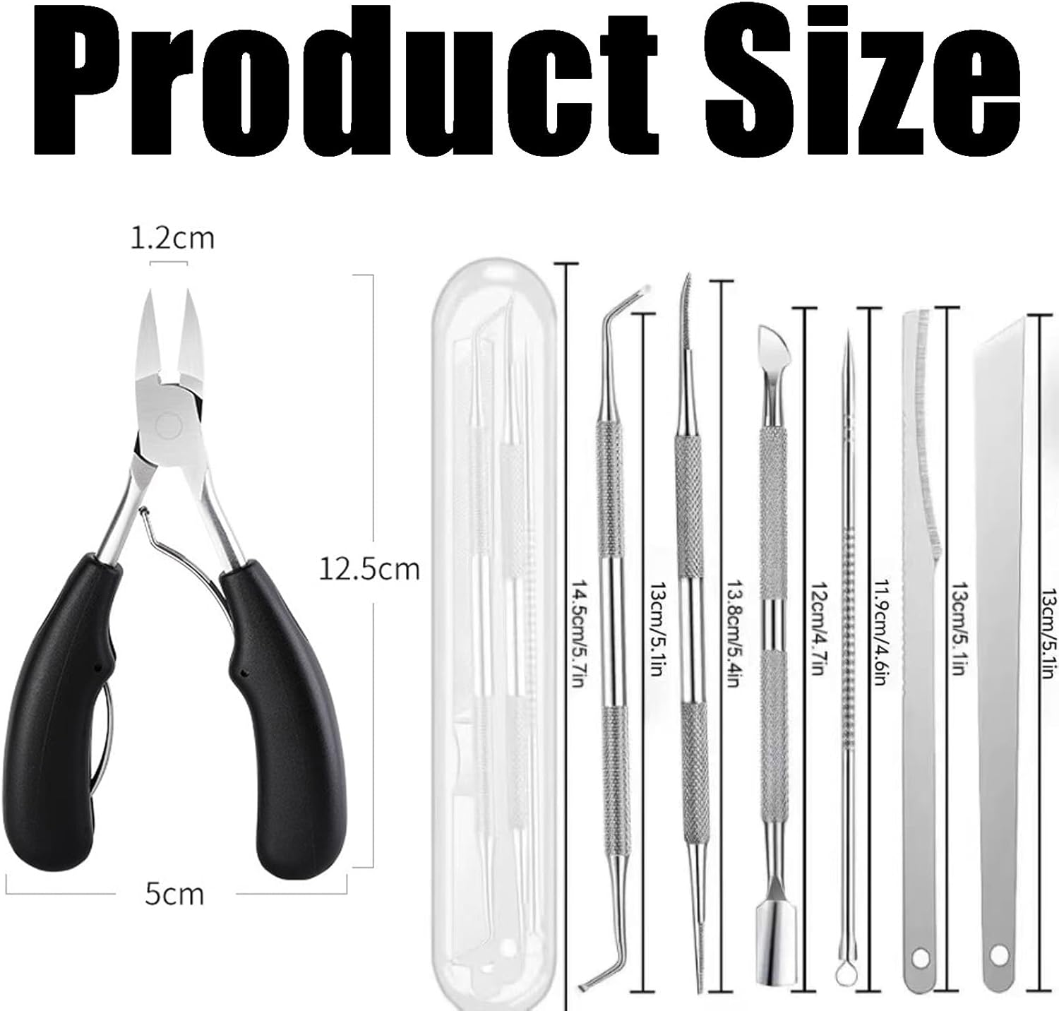 Ingrown Toenail Clippers, Professional Nail Clipper Set for Thick & Ingrown Nails, Stainless Steel Toe Nail Clippers with Long Handle, Suitable for Men and Women image number 1