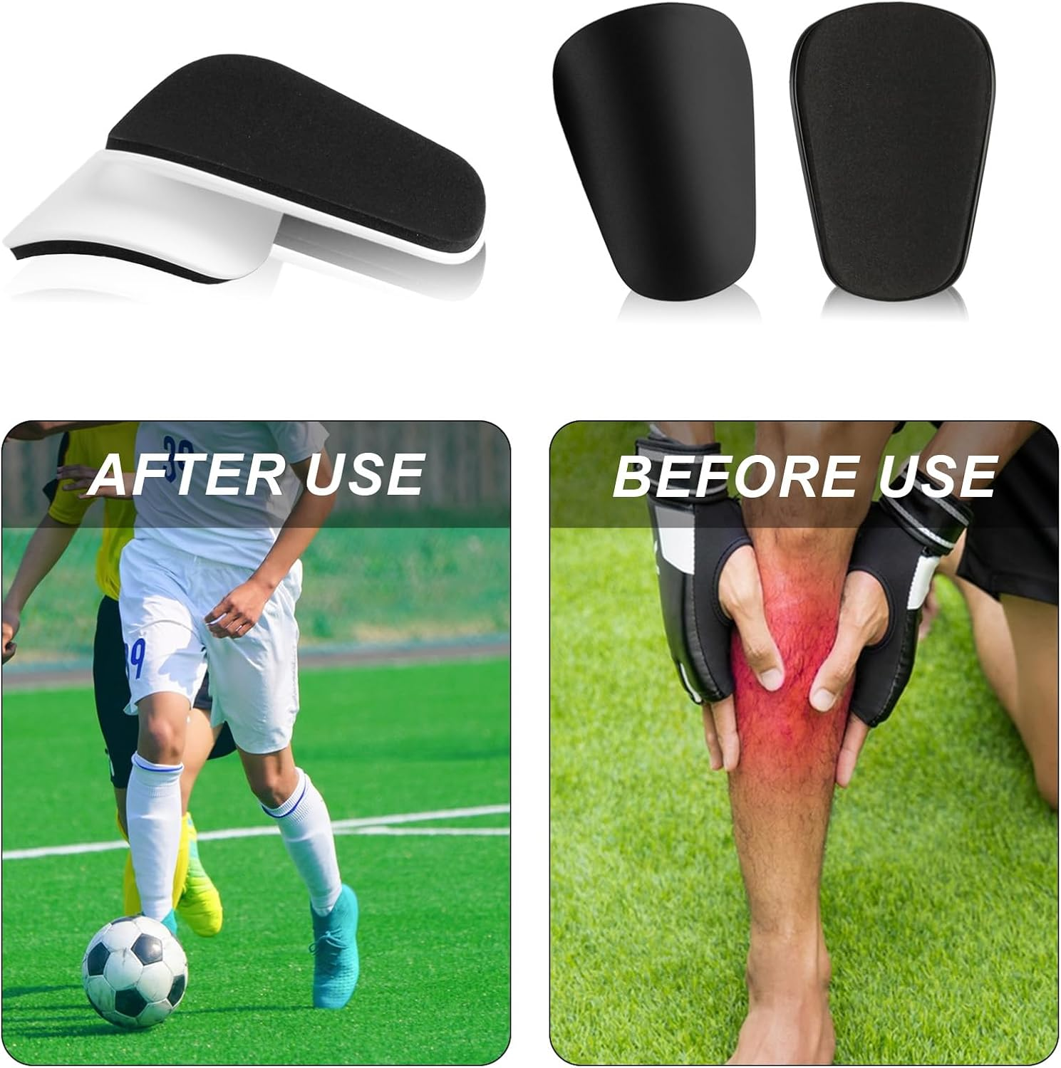 2 Pairs Mini Shin Pads, Small Shin Pads, Football Men, Football Shin Pads, Mini Shin Pads, Protective Equipment for Men, Women, Boys, Girls, Adults, Football Accessories, 10 X 6 Cm image number 6