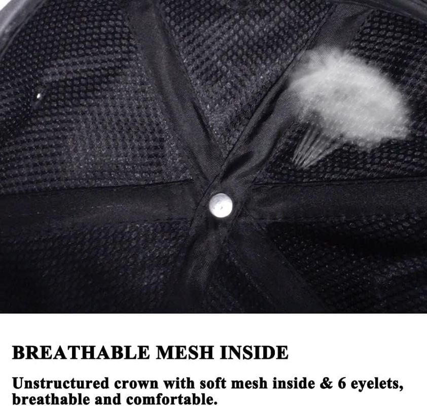 TOPTIE Mens Outdoor Quick-Dry Baseball Cap,Breathable Sport Hat with Adjustable Elastic Strap - Dark Grey image number 7