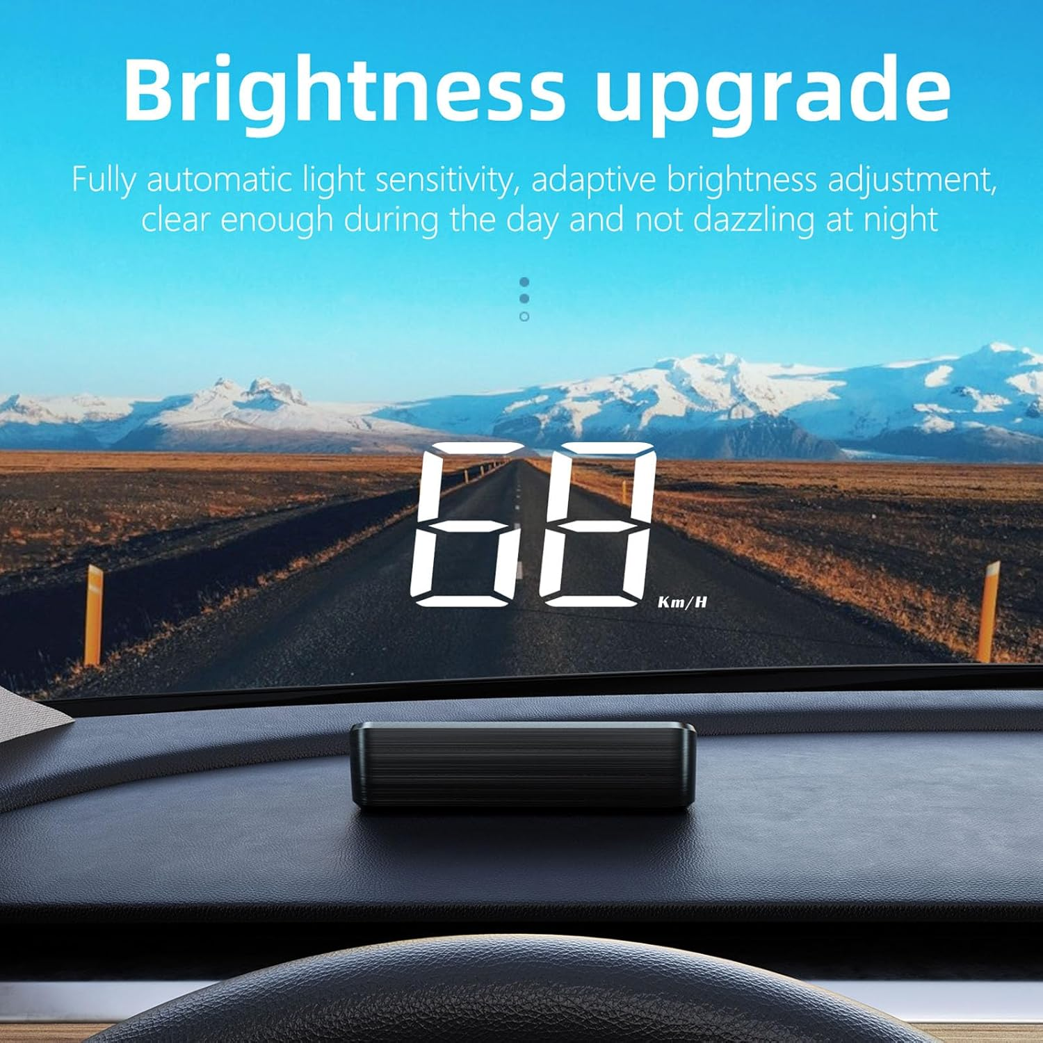 BLLYOGU Car GPS Head up Display Speedometer HUD Digital Windshield Projector Speed Meter KM/H Speed Unit for All Car Models (White) image number 4