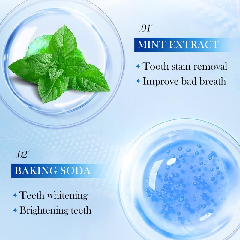 Baking Soda Coconut Flavor Whitening Toothpaste, Deep Cleaning Tartar Stains, Bright White Teeth, Care of the Mouth Fresh Breath, Mouth and Teeth, Intimate Protection of Your Healthy Mouth. image number 6