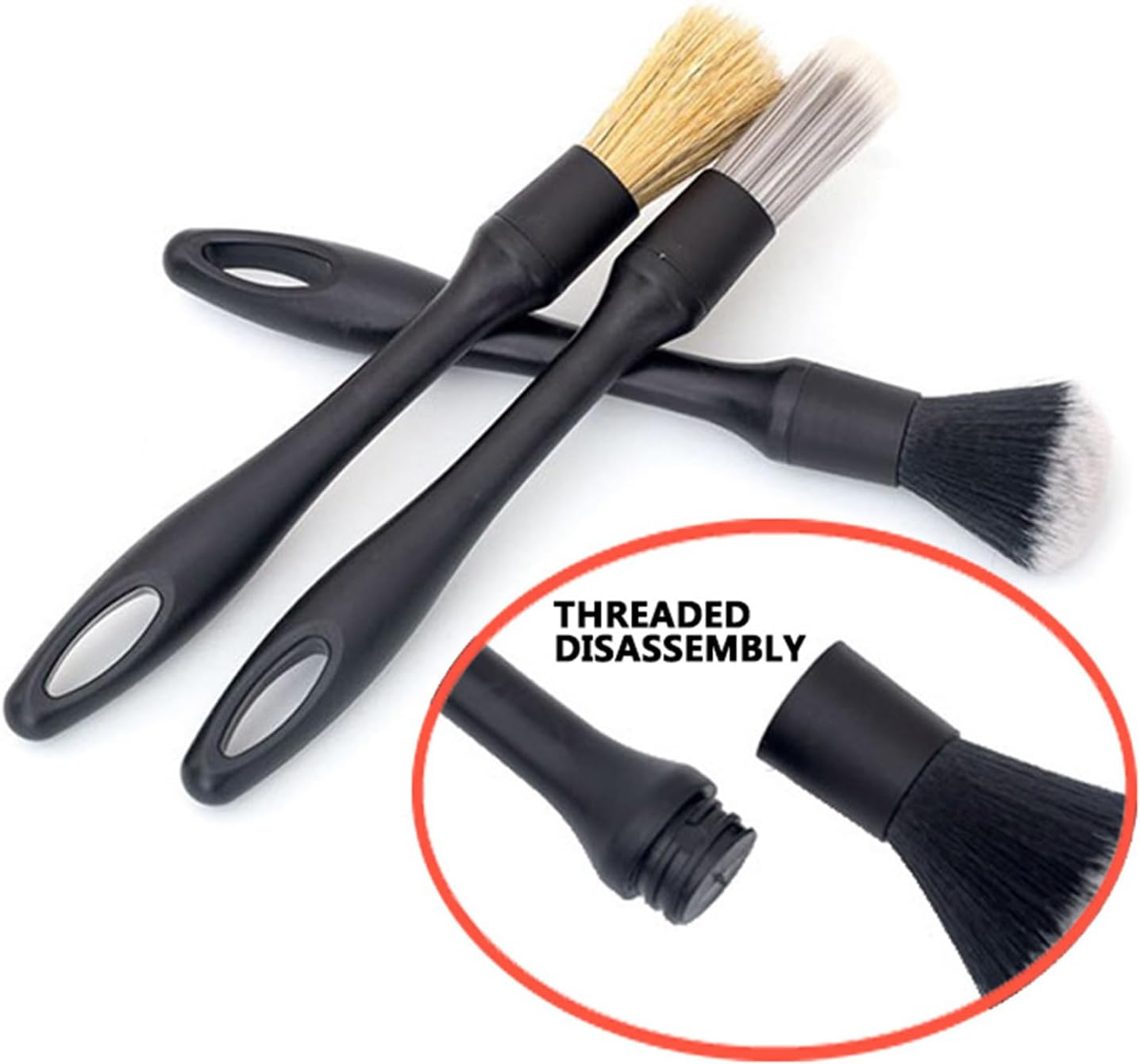 Mumoo Bear 5 Pieces Car Detail Brushes Interior Cleaning Brushes, 3 Soft Premium Detail Brushes and 2 Cleaning Lint Brushes for Cleaning the Interior and Exterior of Your Car image number 6