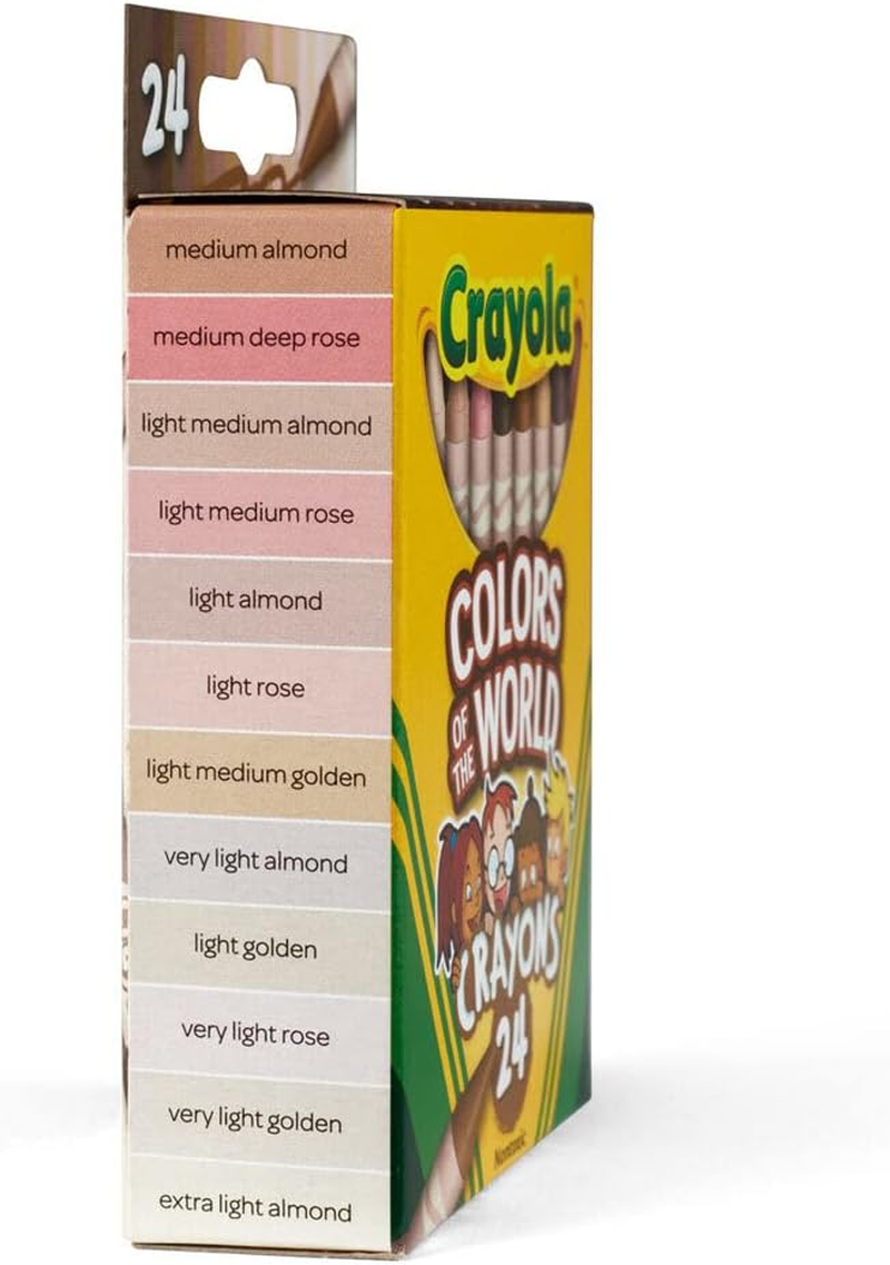 CRAYOLA 24Ct Colors of the World Crayons, Representing People of the World, Skin Tone Colours, Perfect for Colouring Books, Multi, 24 Count (Pack of 1), 520108 image number 3