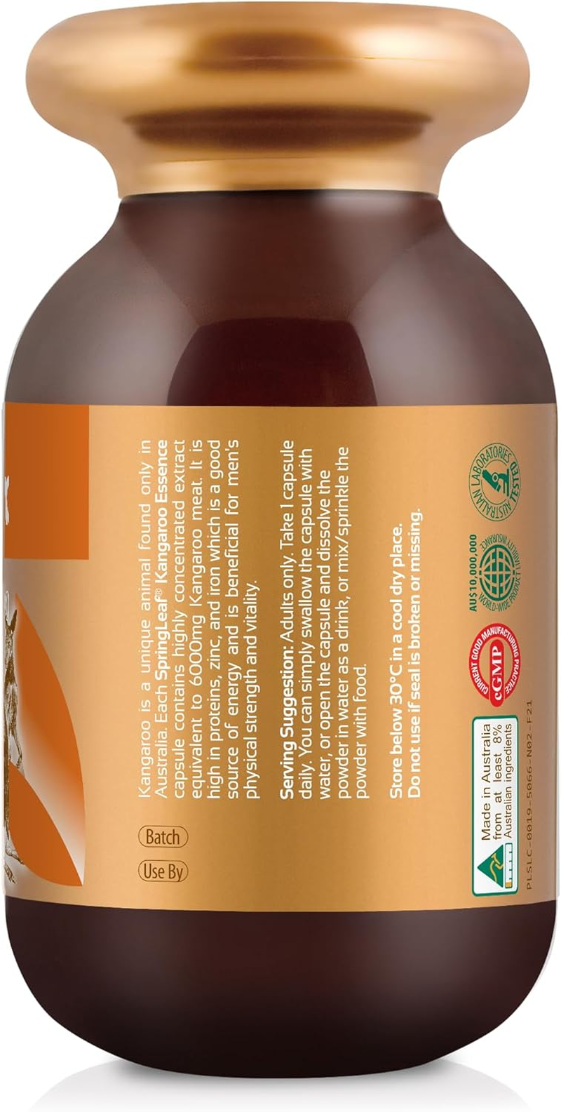 Spring Leaf 6000Mg Kangaroo Essence 120Caps - Support Men Energy Level Physical Strength& Stamina -High in Protein Amino Acid -Rich in Vitamins with Zinc & Iron image number 2
