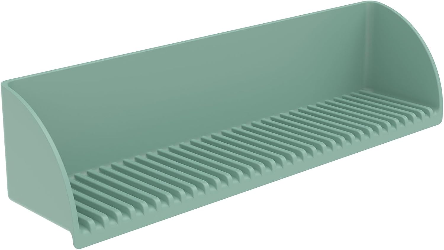 Silicone Sink Water Bathtub Splash Guard with 4 Suction Cups Kids Bath Toys Organizer Bath Storage Tray Raised Edge Design for Kitchen and Bathroom(Green)