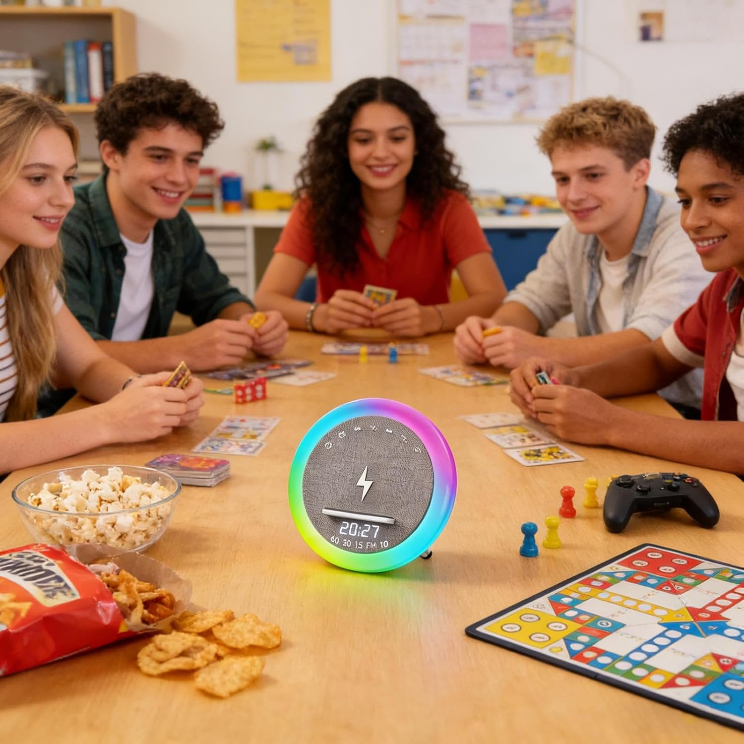 Nuhjytgf Portable Speaker,4-In-1 Fast Charging with Night Light - Cell Phone Holder Portable Speaker | for Home Office Dorm Apartment Bar Travel Men Women Birthday Christmas image number 3