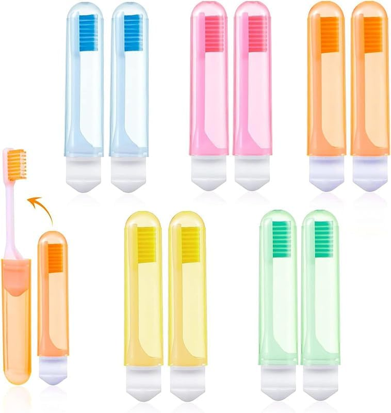 Soft Bristle Mini Foldable Tooth Brush with Case, 10Pcs Mini Folding Traveling Tooth Brushes with Case, Foldable Travel Toothbrush, Soft Bristle Travel Folding Toothbrush with Toothbrush Box image number 2