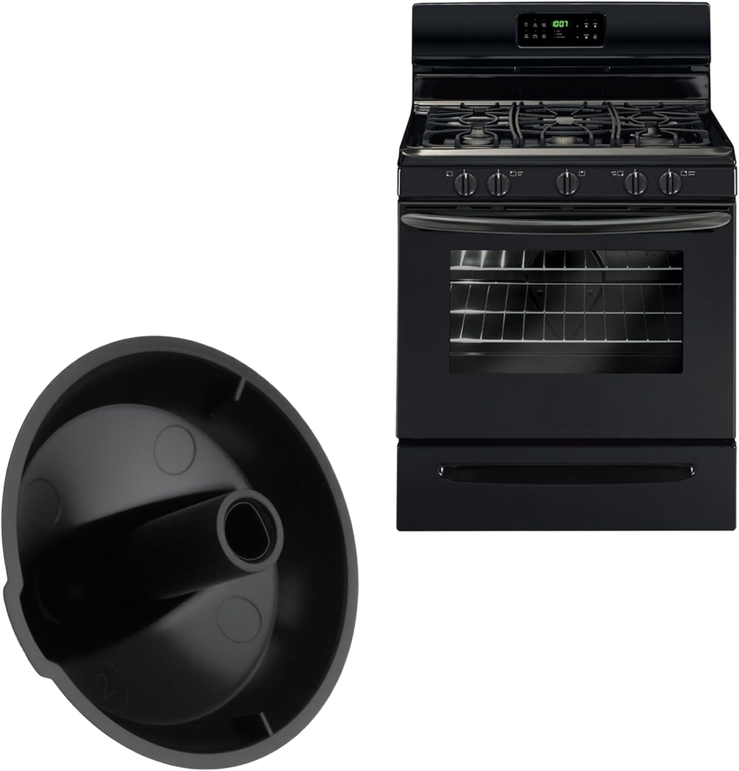 Create Idea 4Pcs Range Top Burner Knob 316220009 Compatible with Frigidaire Compatible with Tappan Black image number 6