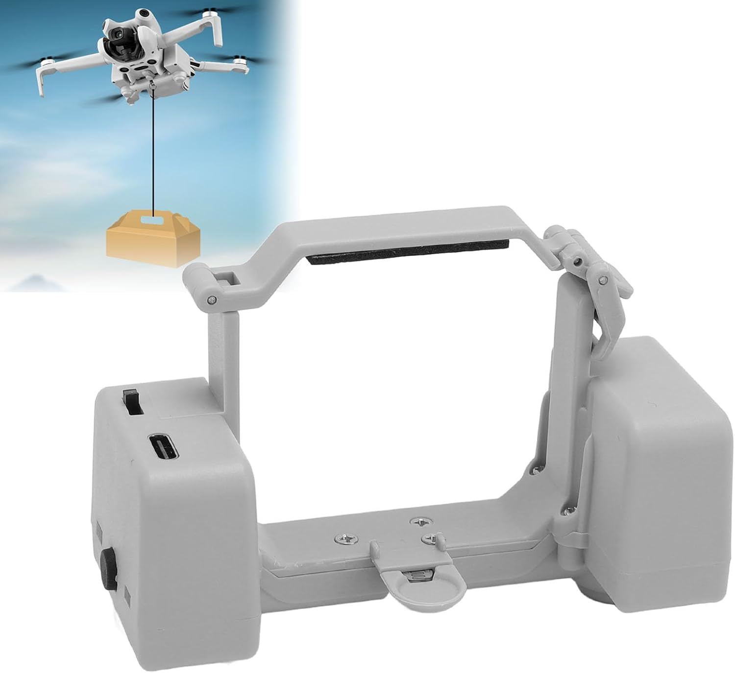 Mini 4 Pro Payload Airdrop System, Transport Release Drone Payload Dropper, Delivery Transport Device Thrower for Fishing Bait, Wedding, Rescue image number 1