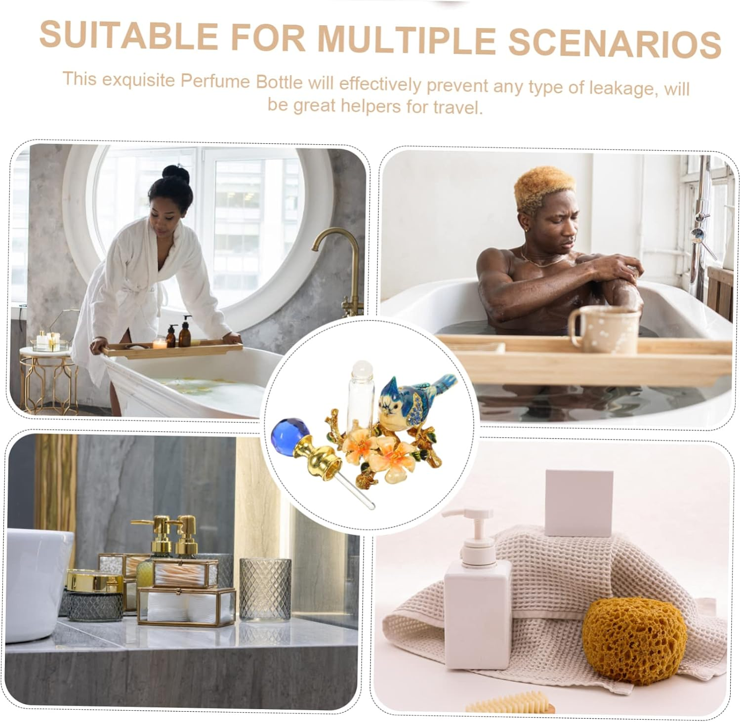 HOMSFOU Vintage Perfume Bottles Empty Refillable Essential Oil Dispenser Oil Sprayers image number 3