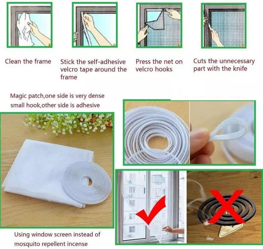 Insect Mesh Window Curtain Wasp Mosquito Bug Netting Cover Kit Fly Screen Net AU - Black image number 5