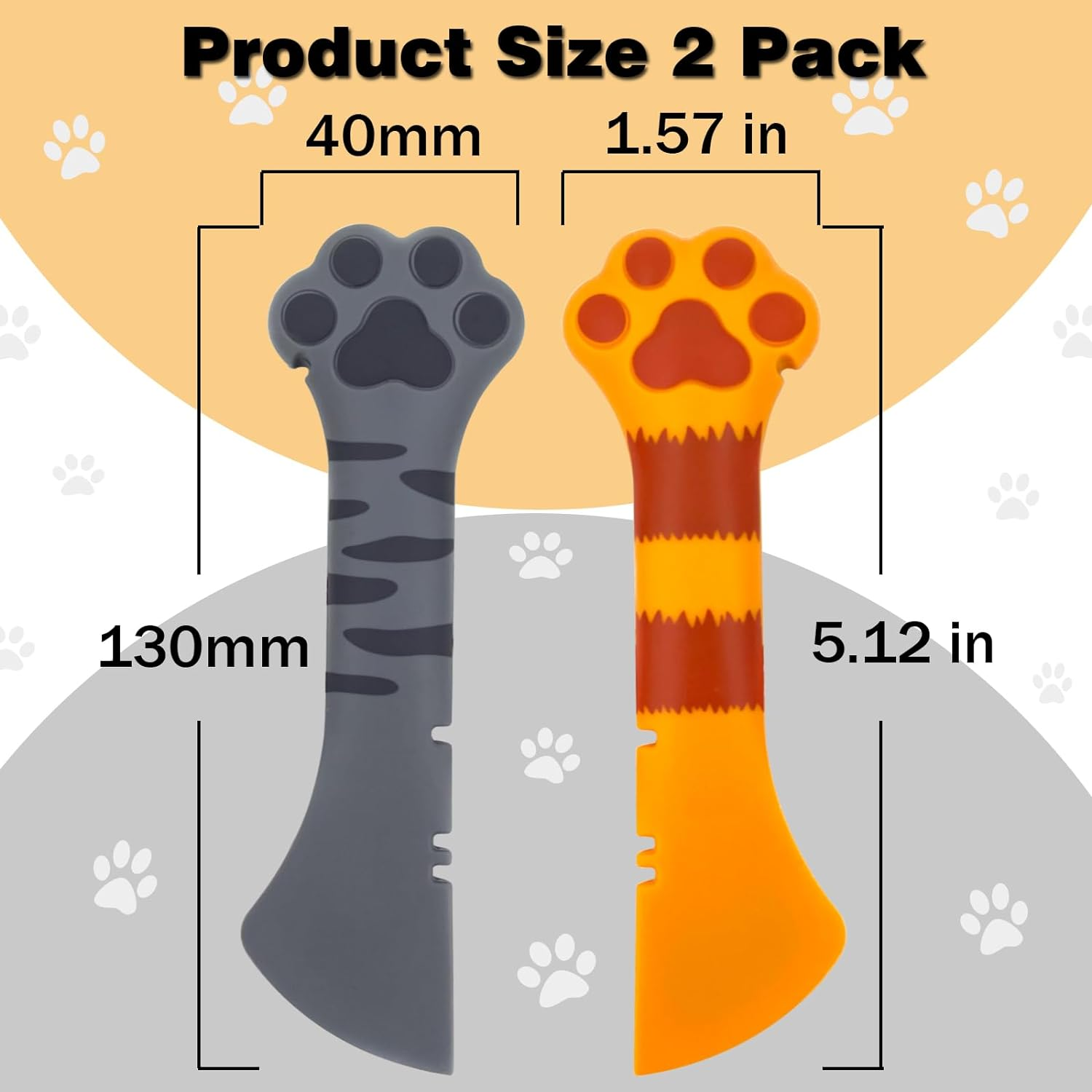 2 Pack Dog Cat Food Spoon, Cute Paw Cat Food Spoon for Wet Food, Silicone Pet Food Can Opener Spatula Scoop Mixing Spoons for Dog Cat Canned Food - White image number 7