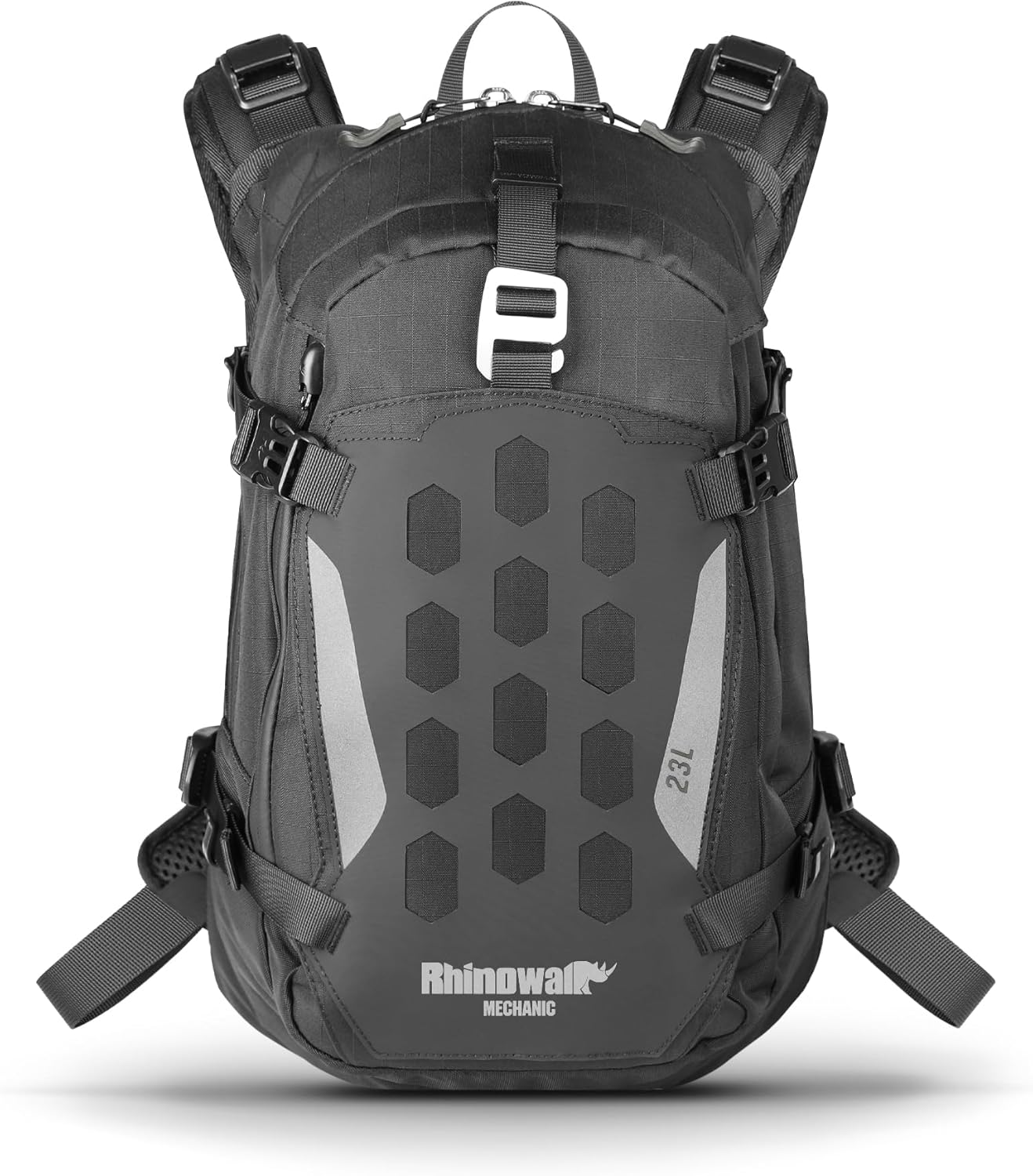 Rhinowalk Motorcycle Backpack &ndash; Helmet Holder, Rain Cover, Hydration Bladder Hole &ndash; Sports Backpack for Hiking, Climbing, Cycling, Running, Camping