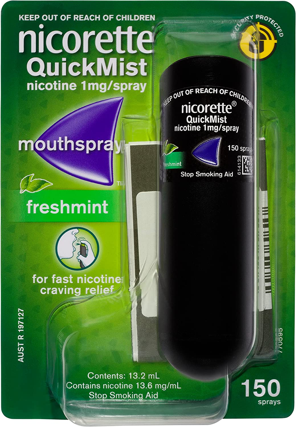 Nicorette Quit Smoking Quickmist Nicotine Mouth Spray Freshmint 150 Pack image number 2