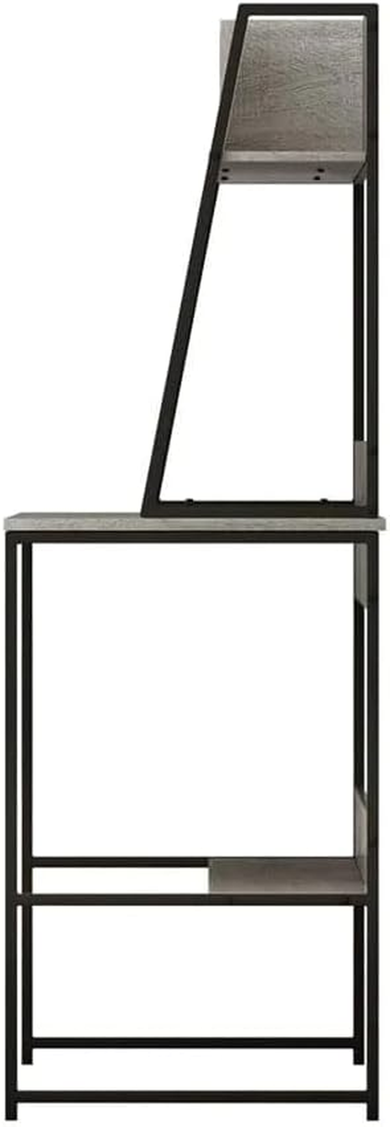 Artiss Computer Desk 100Cm Grey Particle Board Desktop Steel Frame Office Corner Laptop Desks Shelf Study Student Table, Home Furniture for Room, Partitioned Shelves Under-Desk image number 2
