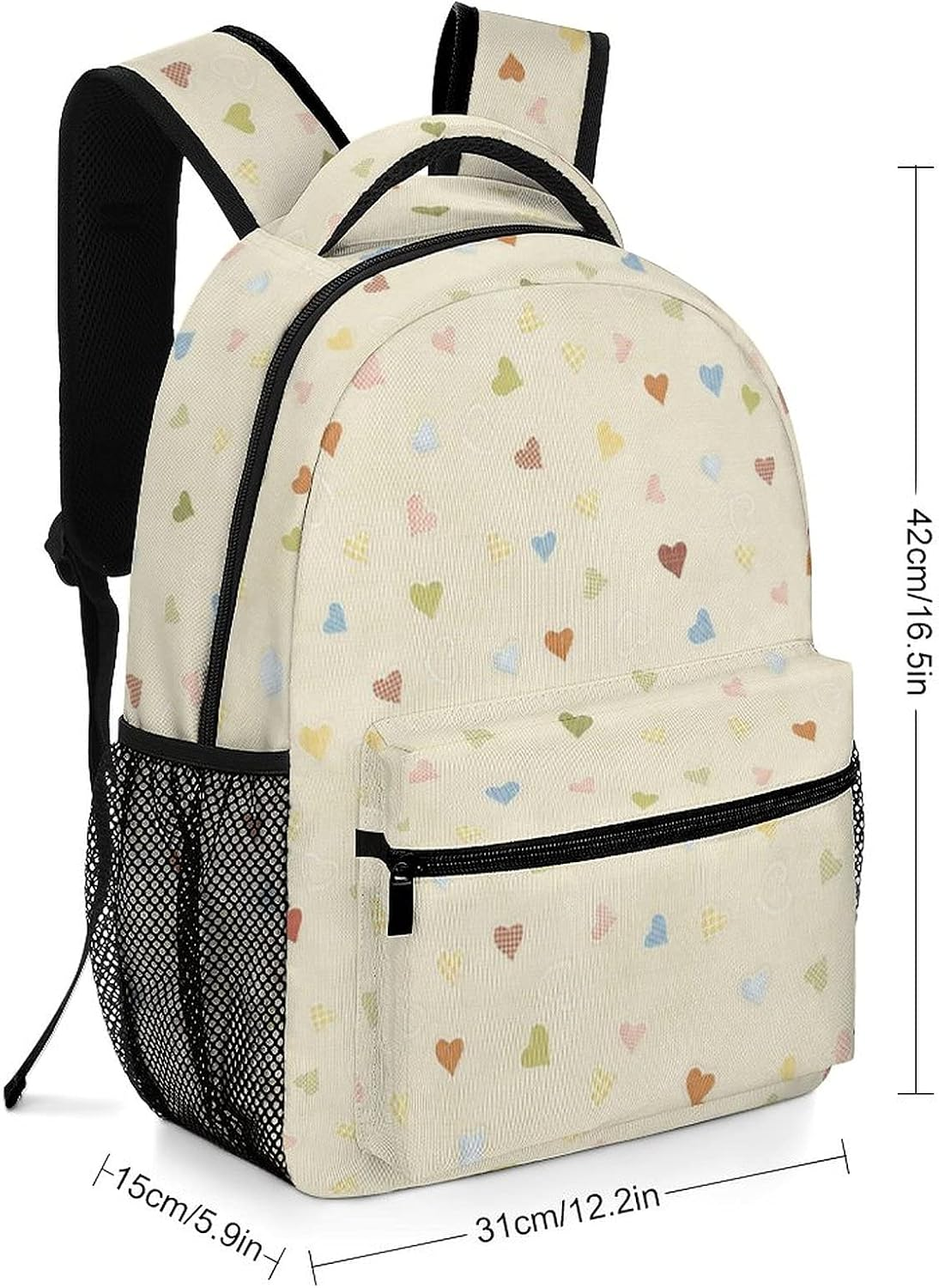 Children'S Backpack Print Pretty Cute Decoration Love Texture School Backpack for Boy,Nylon Backpacks for Middle High School,Adjustable Shoulder Waterproof image number 2