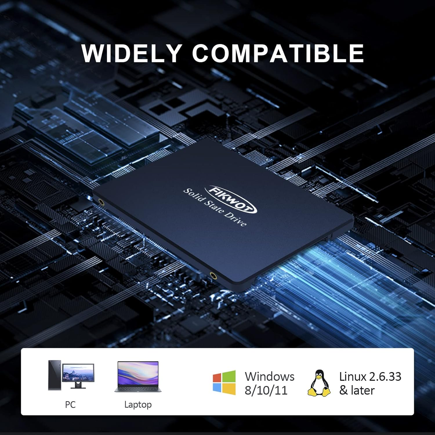 SATA SSD 500GB 2.5 SATA III 6Gb/S, up to 560Mb/S, 3D TLC NAND, Internal Solid State Drive for Laptop PC Desktop, FS810 image number 2