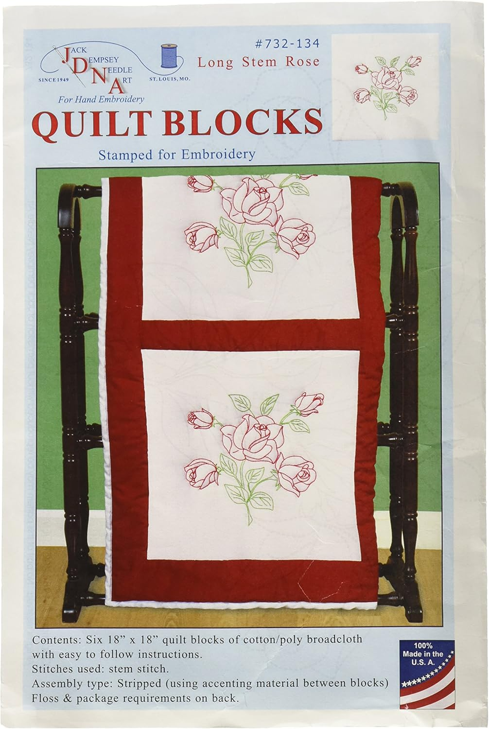 Stamped White Quilt Blocks 18"X18" 6/Pkg-Wilderness