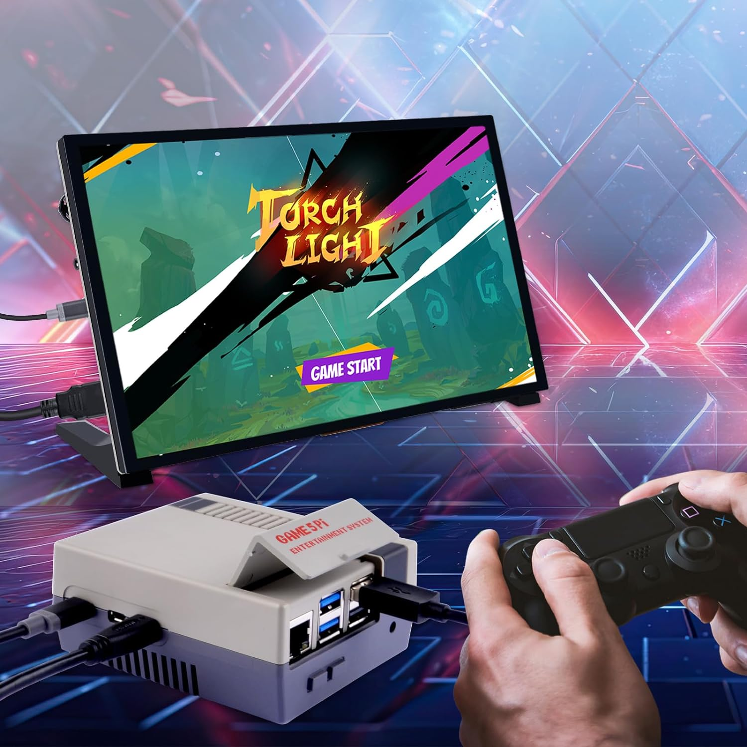 Geeekpi Game 5 Pi ABS Case with Armor Lite V5 Active Cooler Fan for Raspberry Pi 5 image number 1