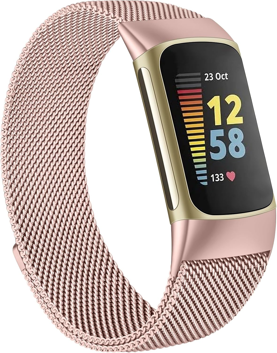 Metal Stainless Steel Bands for Fitbit Charge 6 Band Women Men, Magnetic Milanese Mesh Comfortable Replacement Wristbands Strap for Fitbit Charge 6 Advanced Fitness Tracker