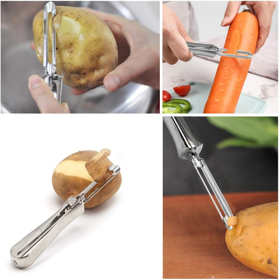 Vegetable Peeler, Stainless Steel Rotary Peeler for Potatoes Carrots Apples Pears 1 Pc by Lechay image number 5