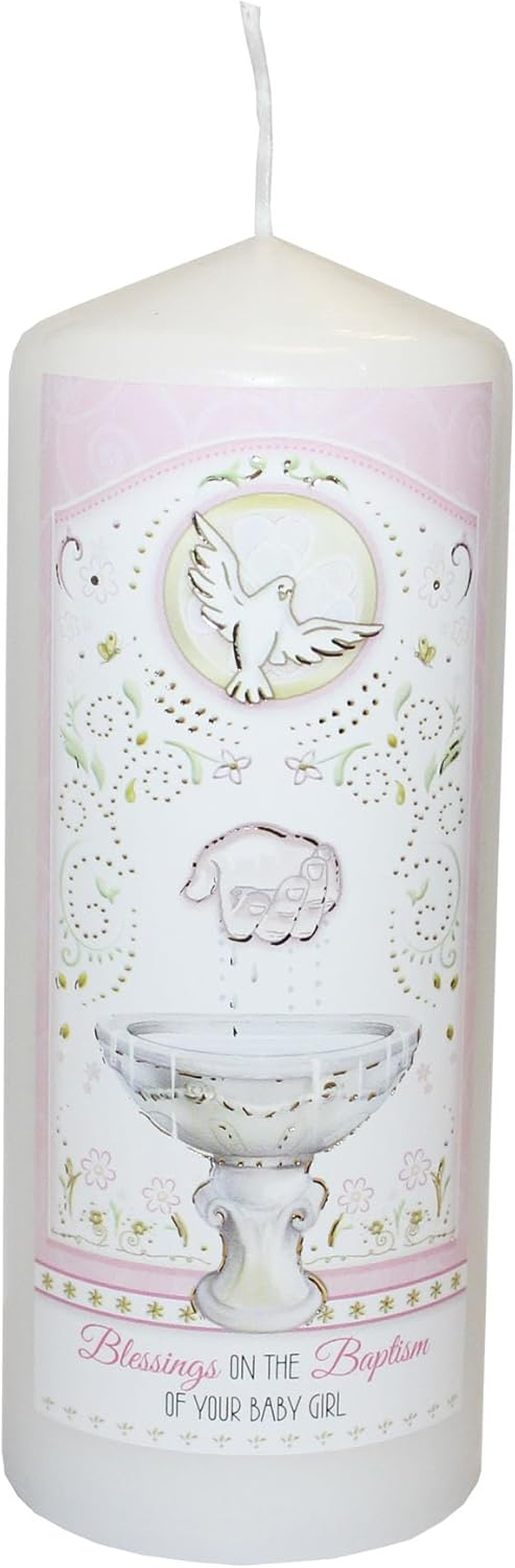 Widdle Gifts Pillar Candle for Baptism of Your Baby Girl in Organza Bag Keepsake Gift - 2527 image number 3