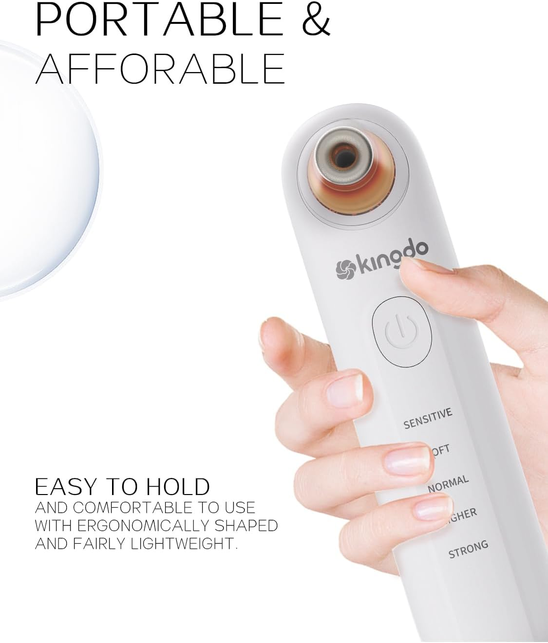 Kingdo Microdermabrasion Machine for Face, 2-In-1 Diamond Dermabrasion & Pore Vacuum, 5 Suction Levels with 5 Replaceable Tips, Exfoliating Skin Care Device for Home Use image number 5