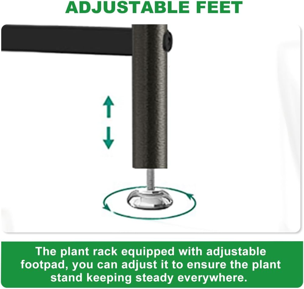 Delsol Metal Plant Stand Rack, Indoor Outdoor Plant Display Shelf Flower Pot Holder for Garden Patio Balcony Porch Corner Living Room, Multiple Storage Shelf for Home Use-3 Tier(Dark Grey) image number 1