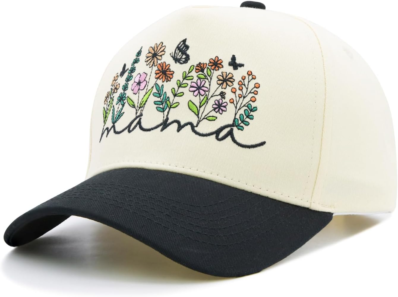 MINYJHZ Mama Trucker Hat for Women, Mothers Day Birthday Gifts for Mom, Two-Tone Adjustable Mom Baseball Cap Black image number 3