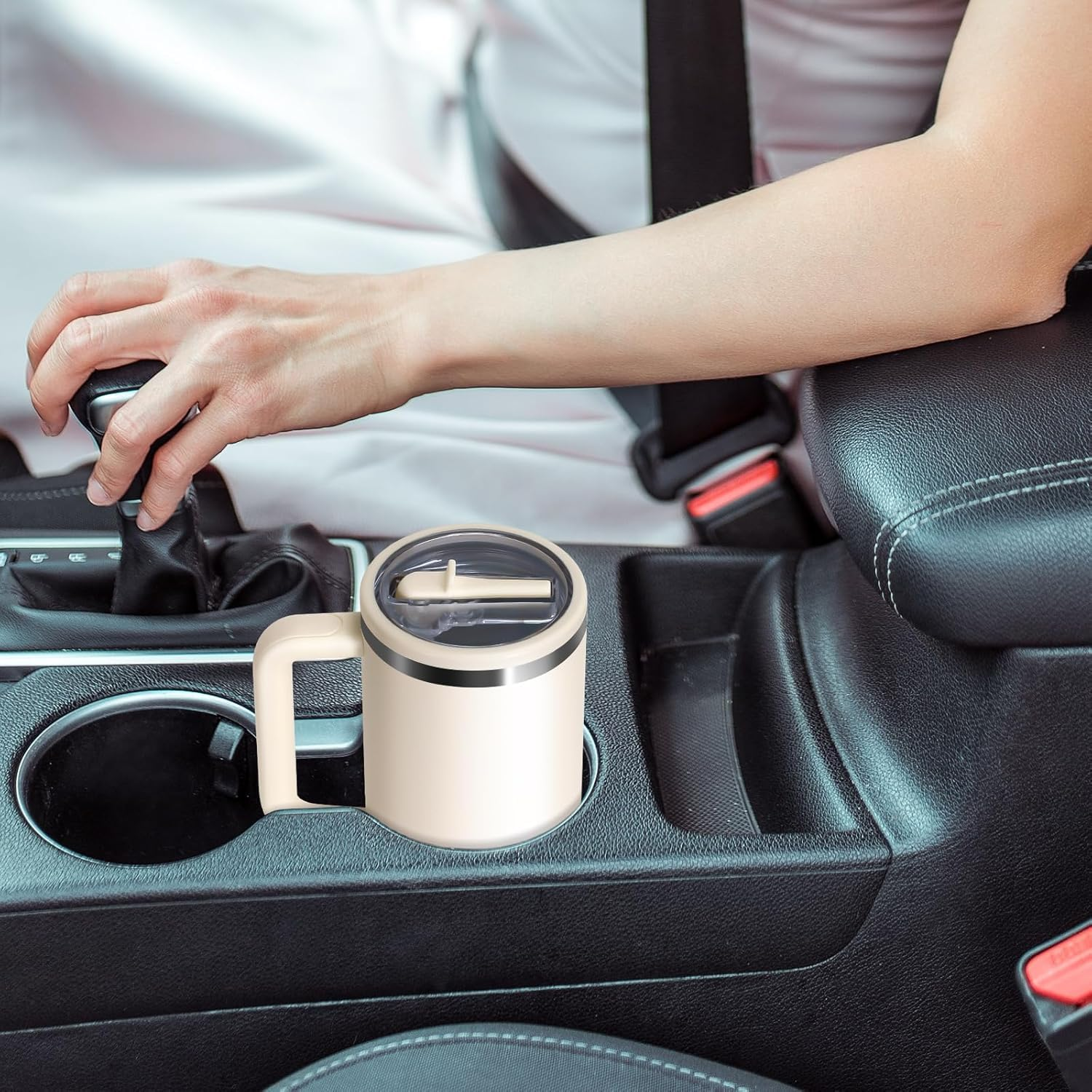 40Oz Flip Straw Leak Proof Lid for Stanley H2.0 Quencher, 2 Pack Tumbler Lid Replacement, 40Oz for Stanley Cup, Protour Accessories, Spill Proof Straw Cover image number 5