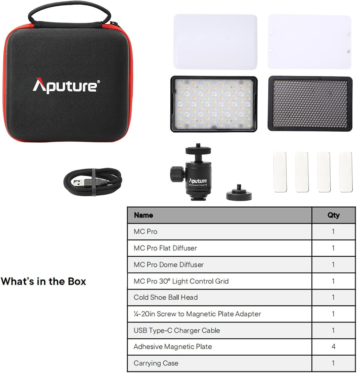 Aputure MC Pro RGBWW LED on Camera Video Light, Temperature 2000K-10000K Support Magnetic Attraction IP65 Protection 15 Built-In Light Effects and App Control image number 3