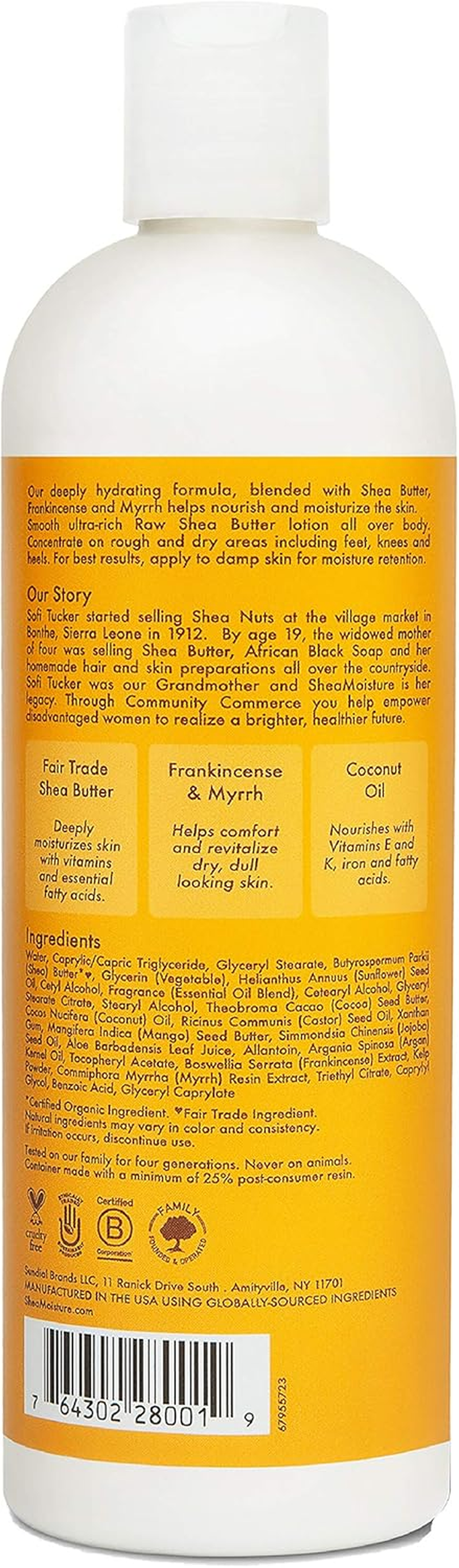 Sheamoisture Raw Shea Butter Body Lotion Moisturizer, 13 Fluid Ounce