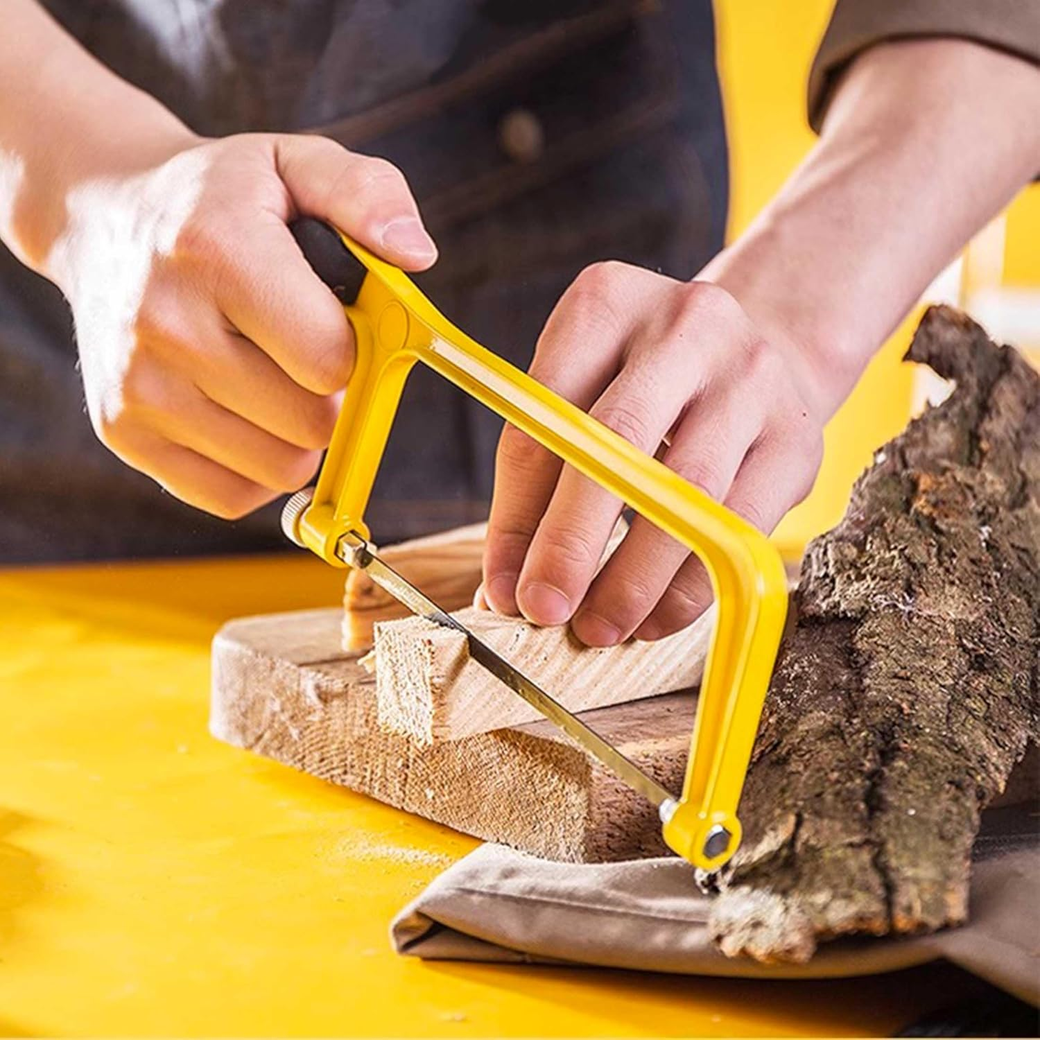 Hanpex 15Cm Mini Hacksaw Frame - 150Mm Extra Fine Cut Junior Hack Saw with Bi-Metal Blade for Metal and Wood image number 3