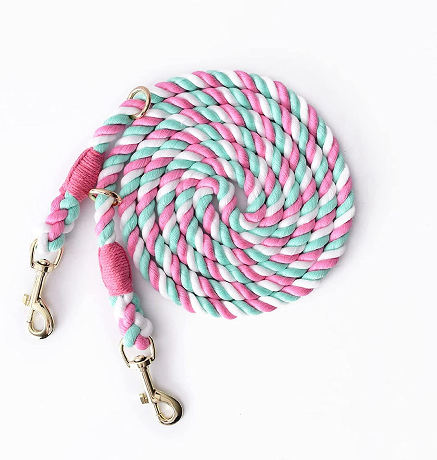 Hands Free Rope Dog Leash 7.5 FT with Adjustable Double Swivel Hook for Small Medium and Large Dogs Running Hiking Camping Walking (Cherry Blossom) - Black image number 3