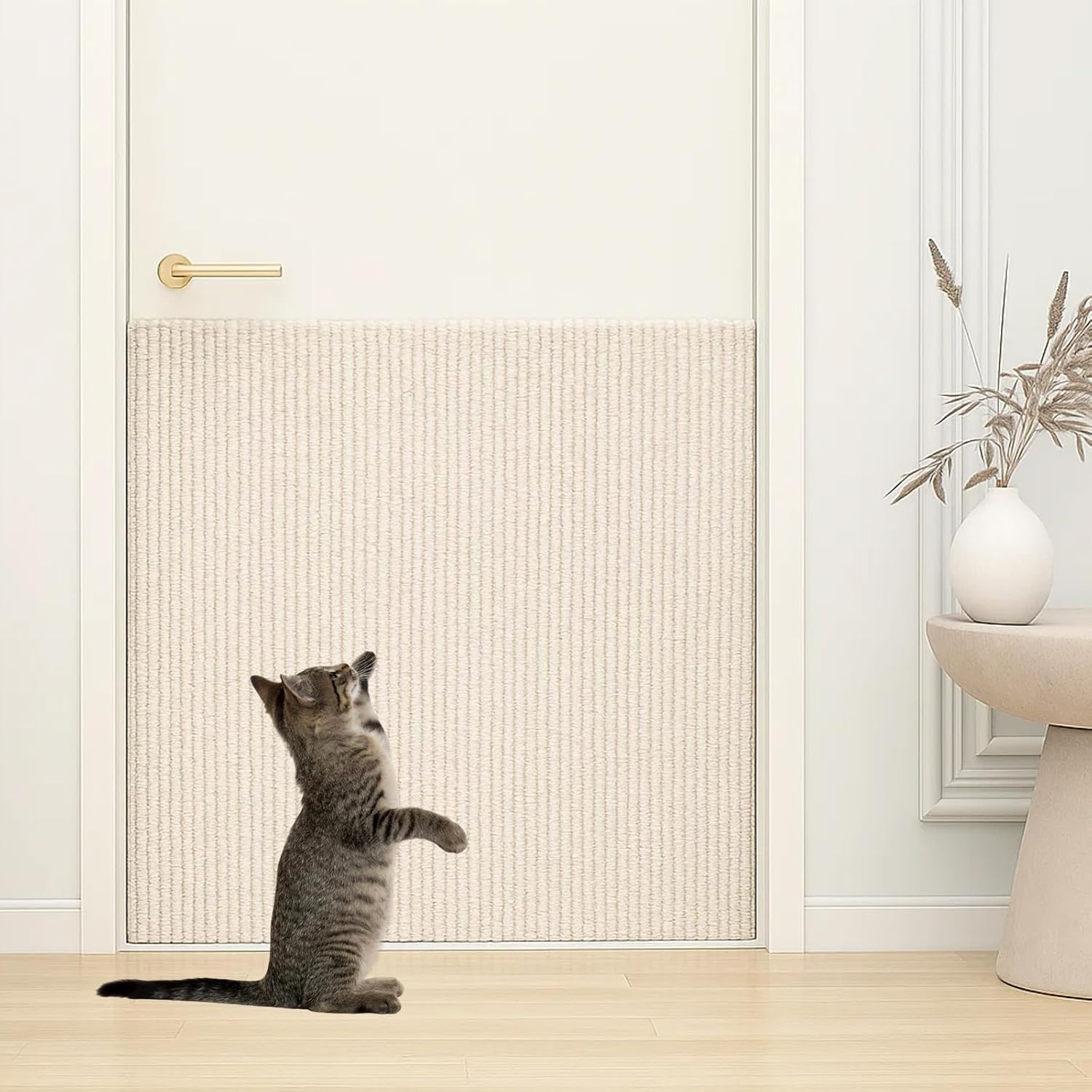 Pack of 1 Scratch Protection Sofa Cat, Self-Adhesive Scratching Mat for Furniture, Beige Cat Scratch Mat, DIY Scratch Protection for Couch and Wall image number 1