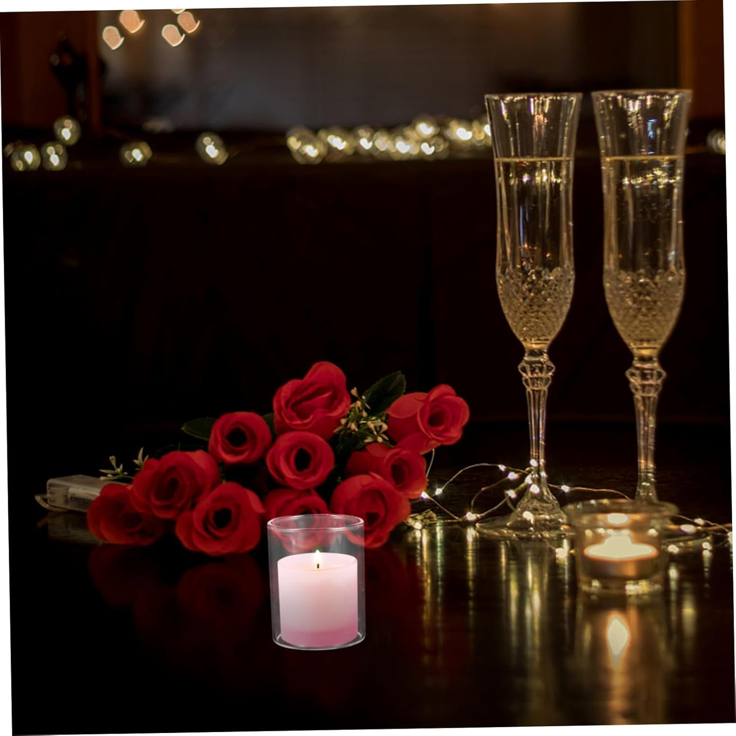 CORHAD Glass Candle Holder Windproof Shade Elegant Transparent Design for Home Wedding and Party Decoration for Jar Candles image number 6