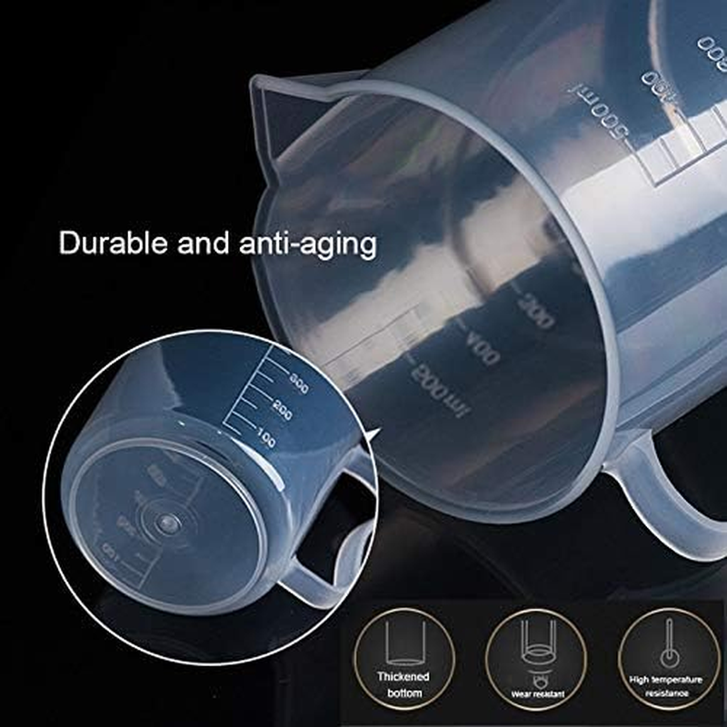 Kitchenware Gadgets 1000Ml Thin Section PP Plastic Flask Digital Measuring Cup Cylinder Scale Measure Glass Lab Laboratory Tools (Transparent) Kitchenware Gadgets (Color : Transparent) image number 2