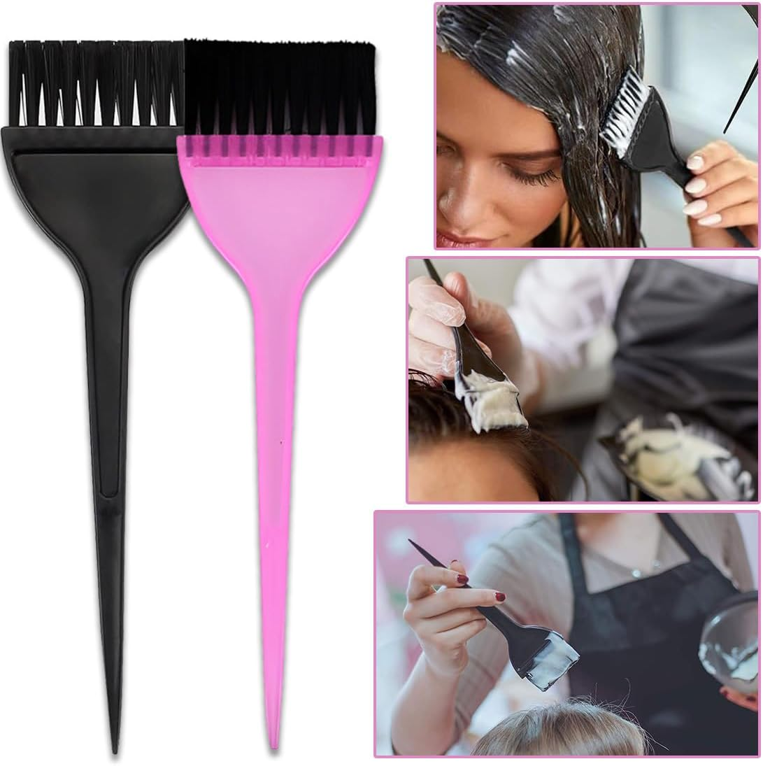 LAKJUOZ Hair Dye Brush Hair Dyeing Brush 2 Pieces Brush Hair Dyeing Hair Dye Comb Brushes Hair Dye Brush Applicator Tools for Barbershop and Home Colouring image number 2